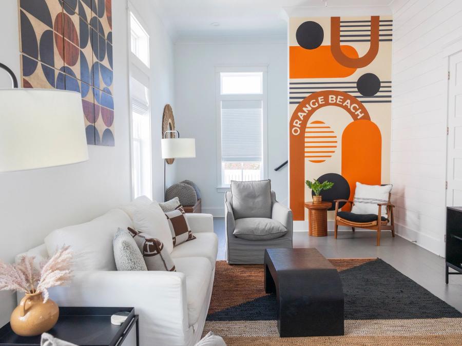 Cute living room in a vacation rental home at Beach Village Resort in Orange Beach